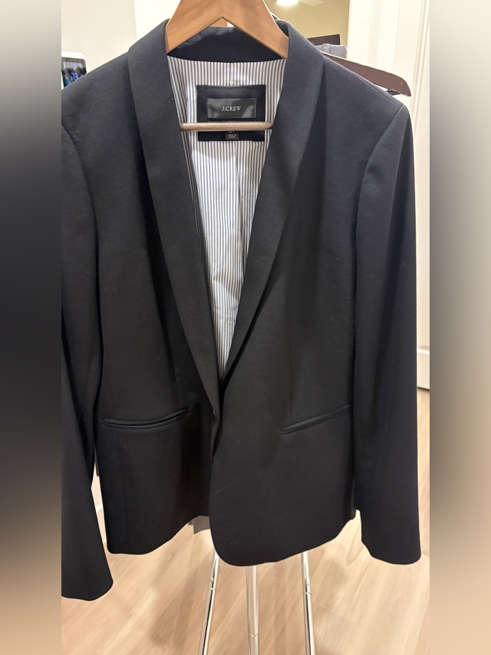 J Crew Parke Wool Stretch Blazer Sz 12 T Black